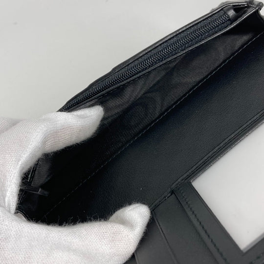 GUCCI Long Wallet Purse 544479 Sima leather black Micro Guccisima GG mens Used Authentic