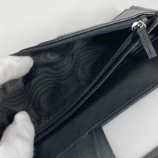 GUCCI Long Wallet Purse 544479 Sima leather black Micro Guccisima GG mens Used Authentic