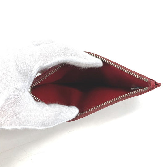 PRADA Coin case Safiano leather Red logo Women Used Authentic
