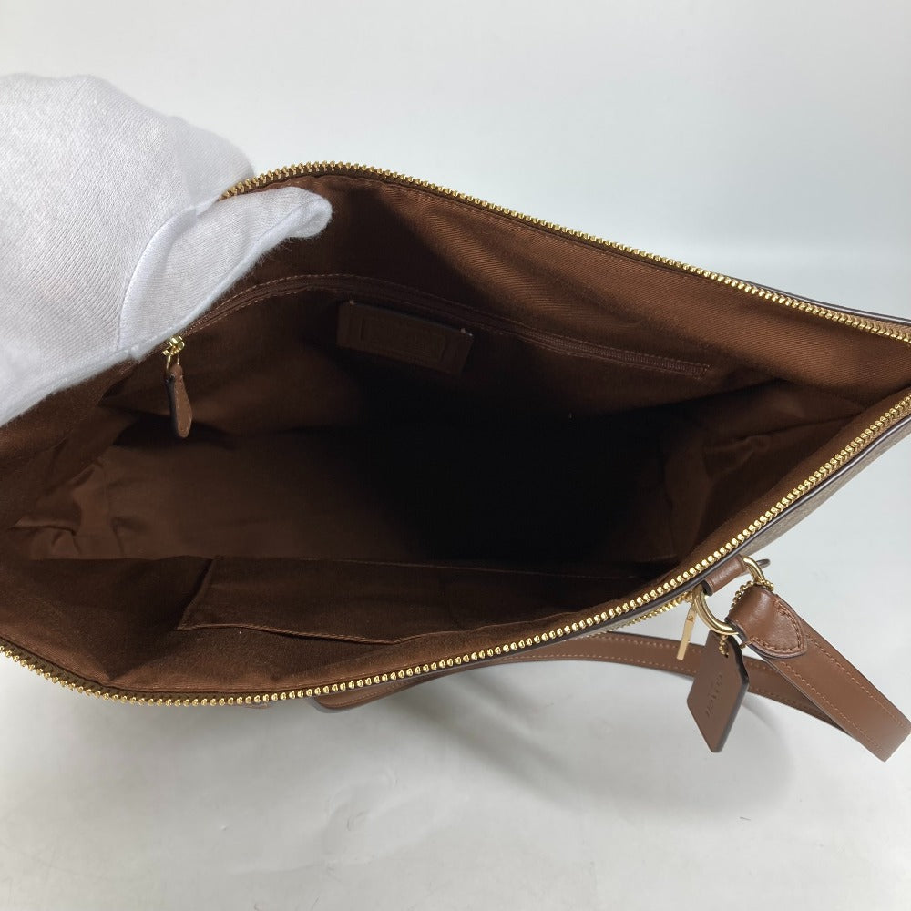 COACH Shoulder Bag F79609 PVC / Leather Brown Signature Women Used Authentic