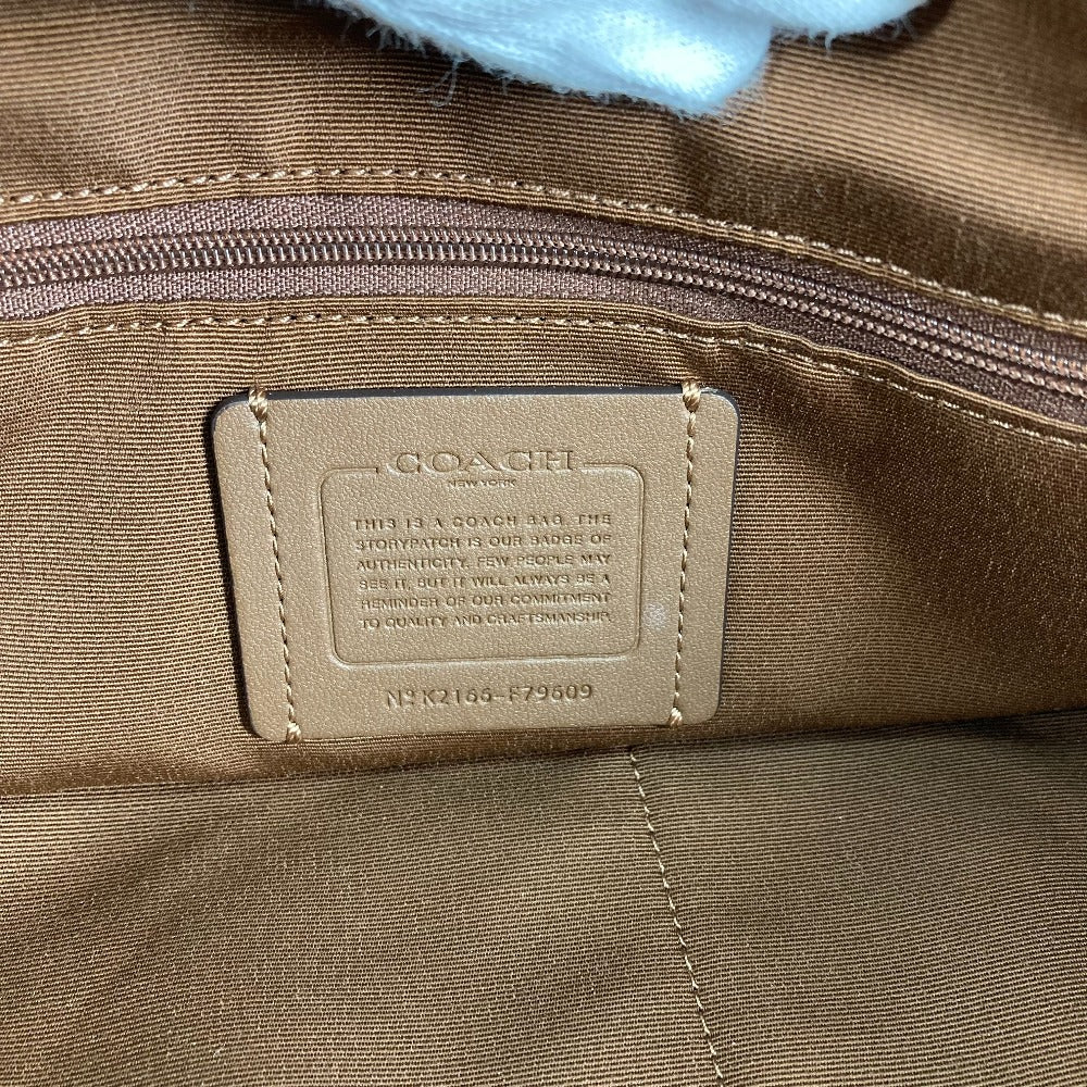 COACH Shoulder Bag F79609 PVC / Leather Brown Signature Women Used Authentic