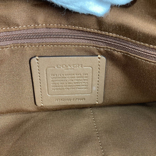 COACH Shoulder Bag F79609 PVC / Leather Brown Signature Women Used Authentic