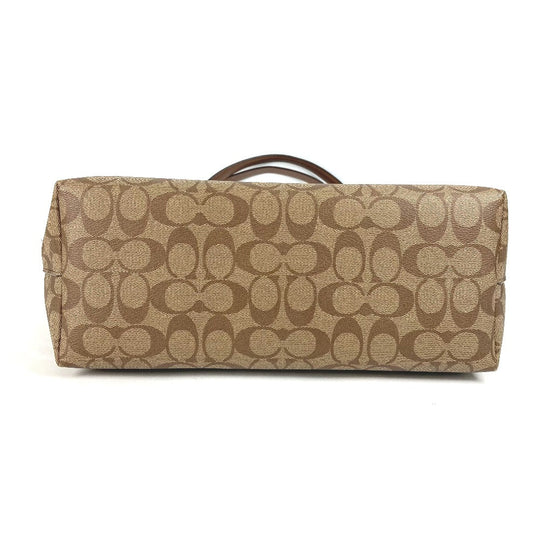 COACH Shoulder Bag F79609 PVC / Leather Brown Signature Women Used Authentic