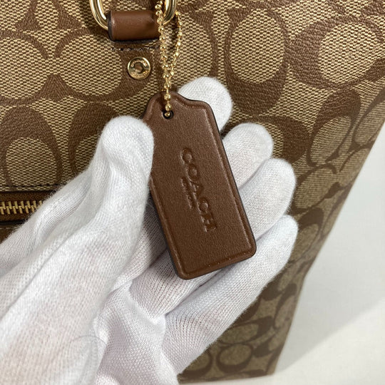 COACH Shoulder Bag F79609 PVC / Leather Brown Signature Women Used Authentic