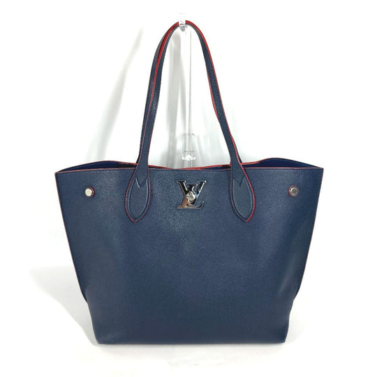 LOUIS VUITTON Shoulder Bag M52759 leather Navy Rock Me Go Women Used Authentic