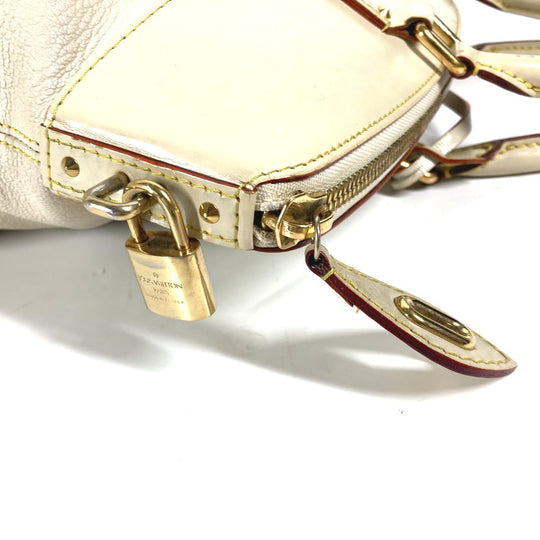 LOUIS VUITTON Handbag M91874 Suhari leather white Suhari LockitMM Women Used Authentic