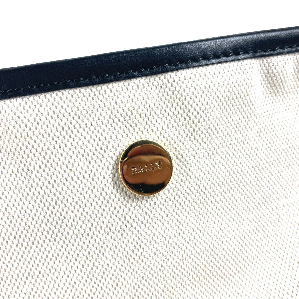 BALLY Shoulder Bag 6232568 canvas white Bucket BRUNILLE logo mens Used Authentic