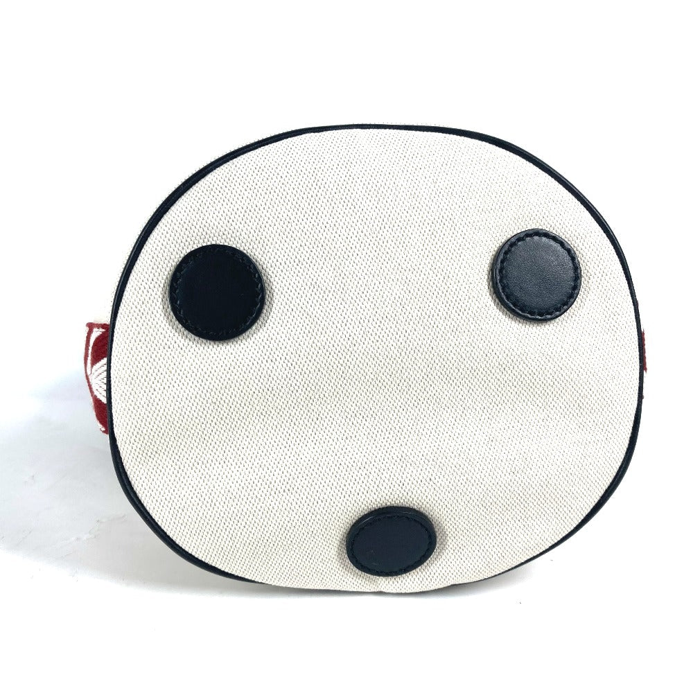 BALLY Shoulder Bag 6232568 canvas white Bucket BRUNILLE logo mens Used Authentic