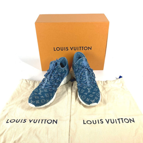 LOUIS VUITTON sneakers Monogram denim canvas blue Monogram denim Fast lane line sneakers mens 8.5 Used Authentic