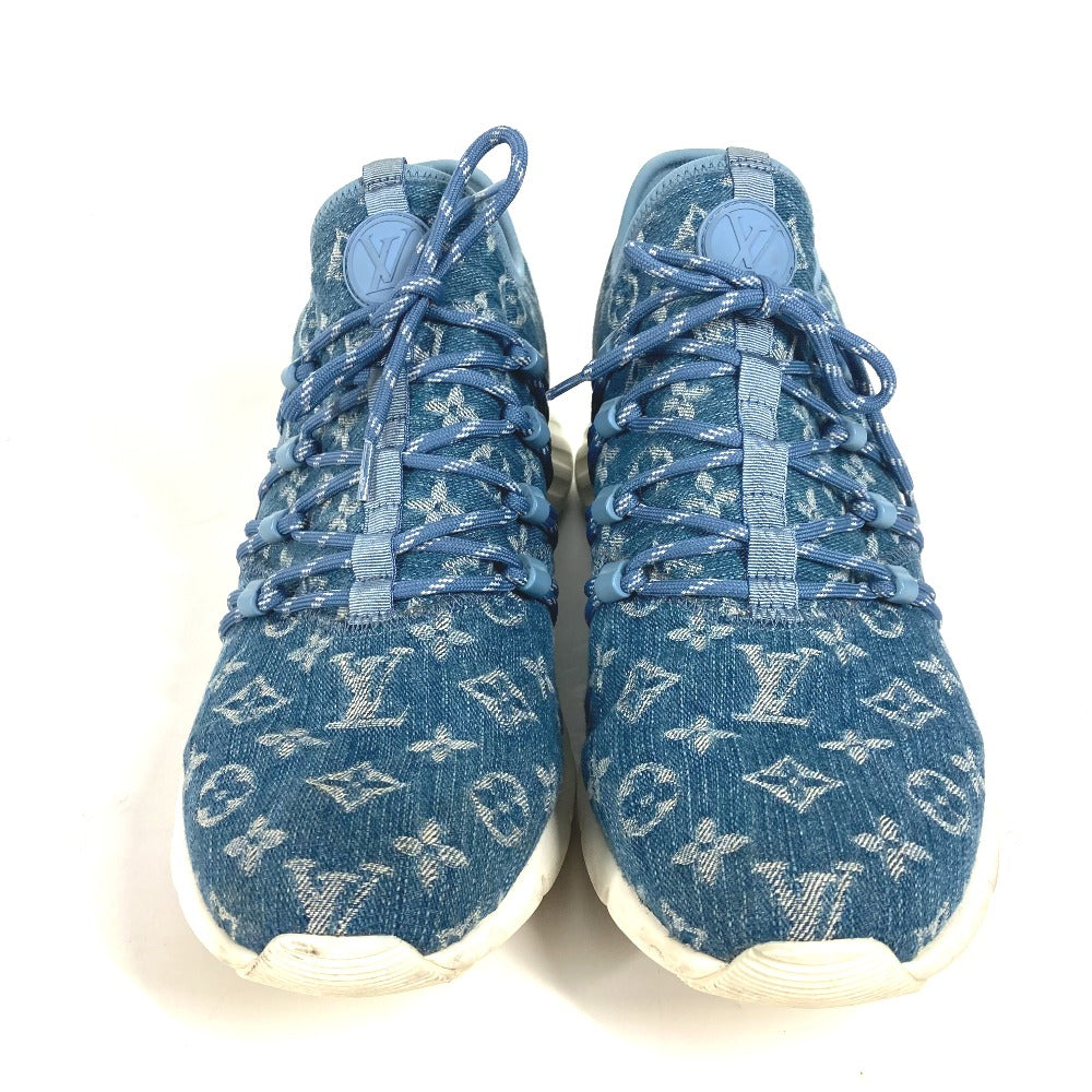LOUIS VUITTON sneakers Monogram denim canvas blue Monogram denim Fast lane line sneakers mens 8.5 Used Authentic