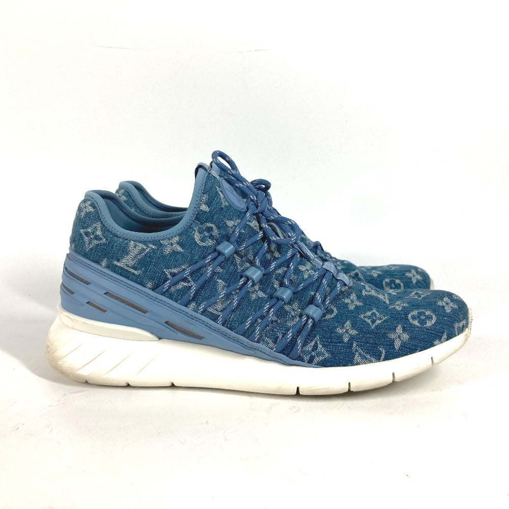 LOUIS VUITTON sneakers Monogram denim canvas blue Monogram denim Fast lane line sneakers mens 8.5 Used Authentic