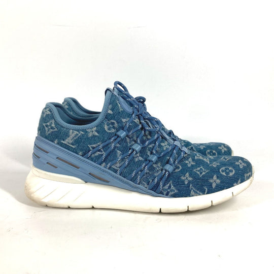 LOUIS VUITTON sneakers Monogram denim canvas blue Monogram denim Fast lane line sneakers mens 8.5 Used Authentic
