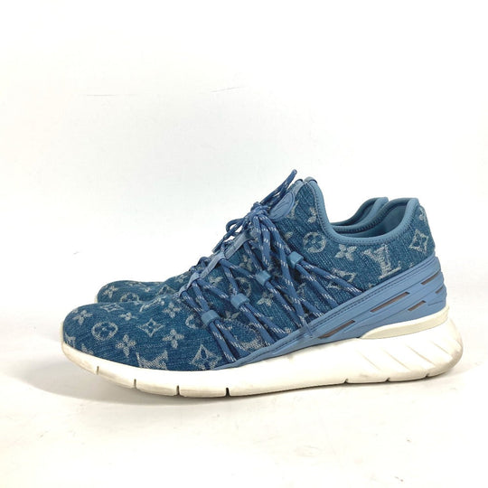 LOUIS VUITTON sneakers Monogram denim canvas blue Monogram denim Fast lane line sneakers mens 8.5 Used Authentic