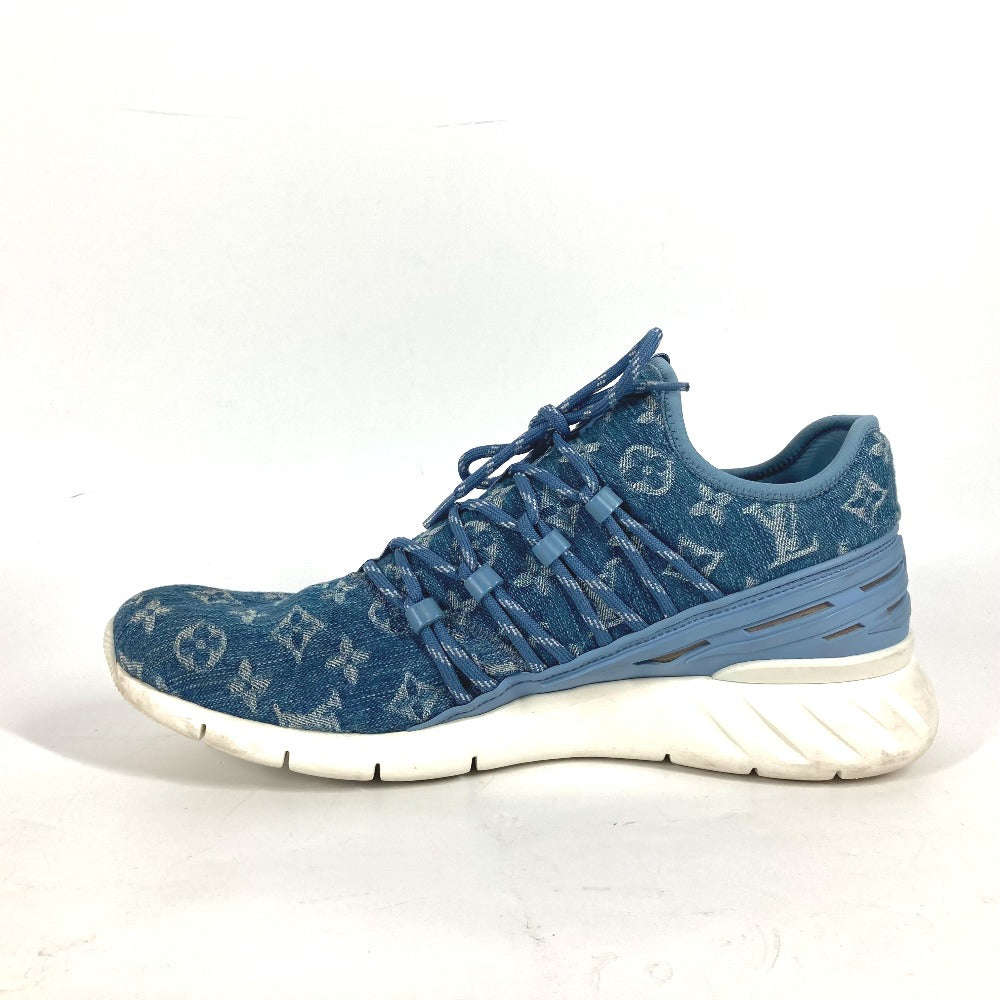 LOUIS VUITTON sneakers Monogram denim canvas blue Monogram denim Fast lane line sneakers mens 8.5 Used Authentic