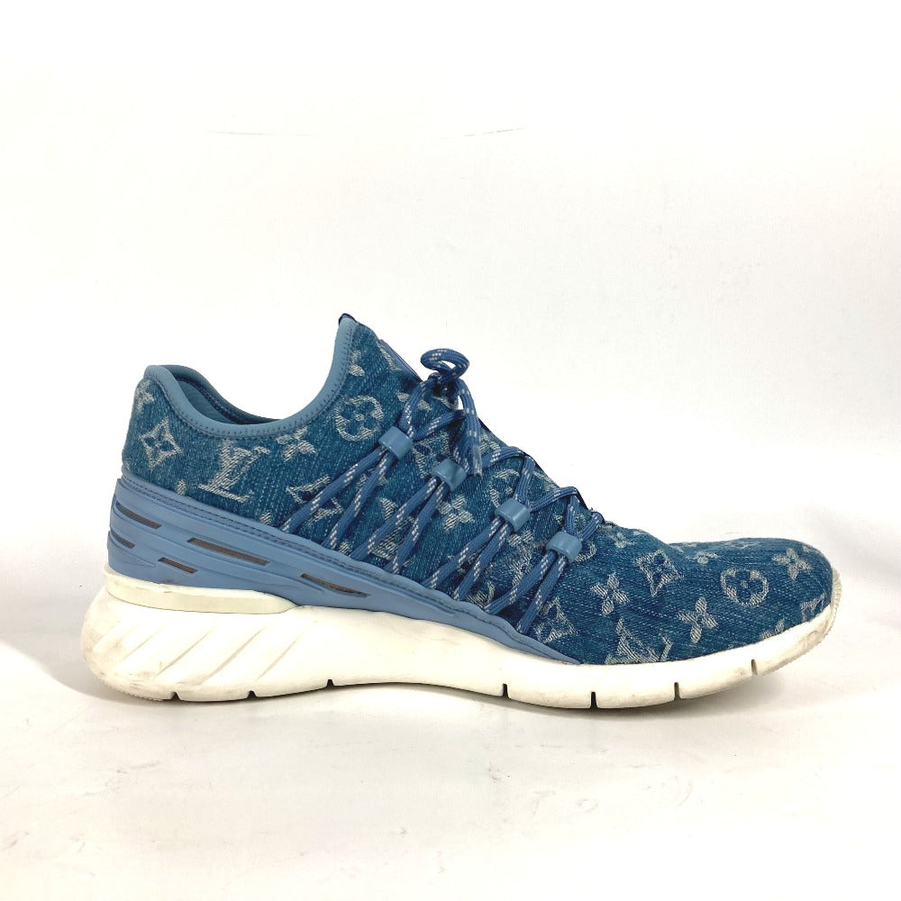LOUIS VUITTON sneakers Monogram denim canvas blue Monogram denim Fast lane line sneakers mens 8.5 Used Authentic