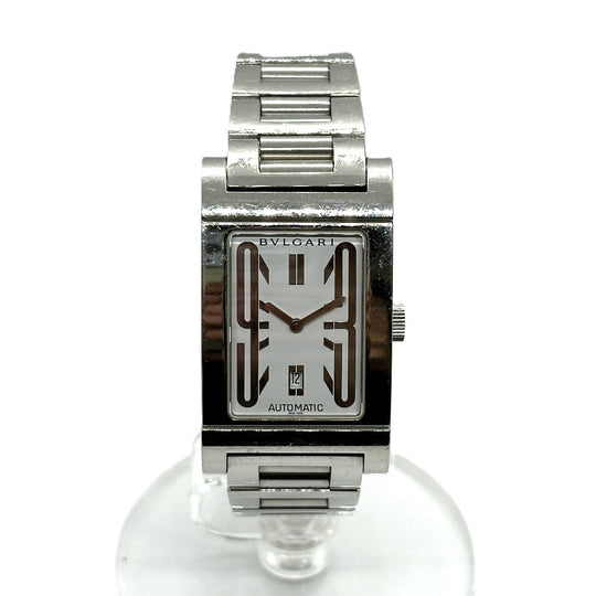 BVLGARI Watches Quartz RT45S Stainless Steel Silver Lettan logo white dial mens Used Authentic