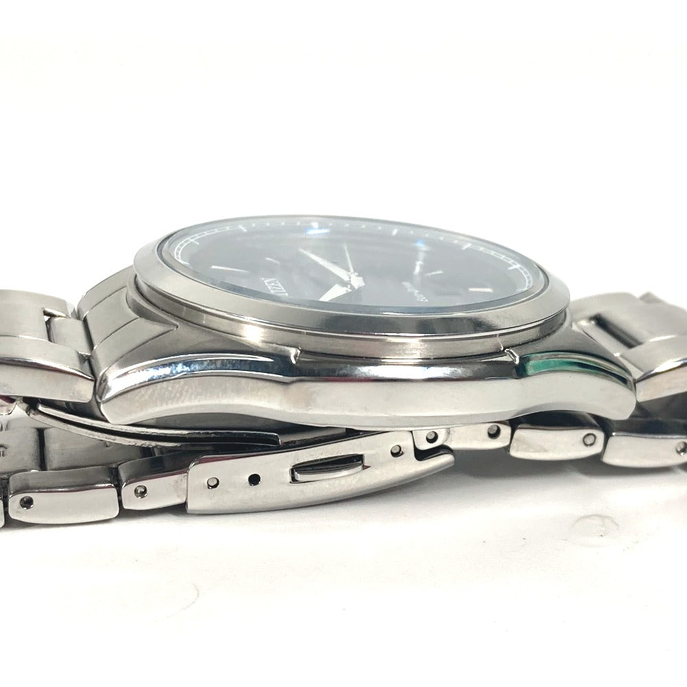 CITIZEN Watches Solar Powered J810 Stainless Steel Silver Eco Drive Navy dial mens Used Authentic