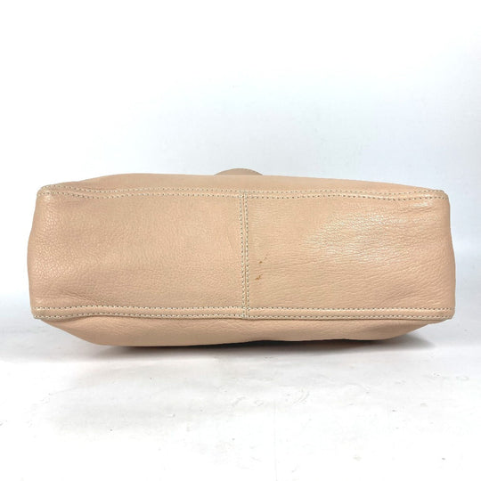 FENDI Handbag leather beige FF logo Women Used Authentic
