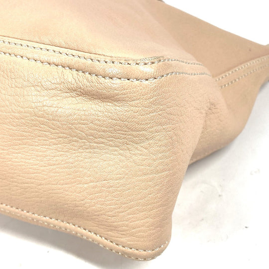 FENDI Handbag leather beige FF logo Women Used Authentic