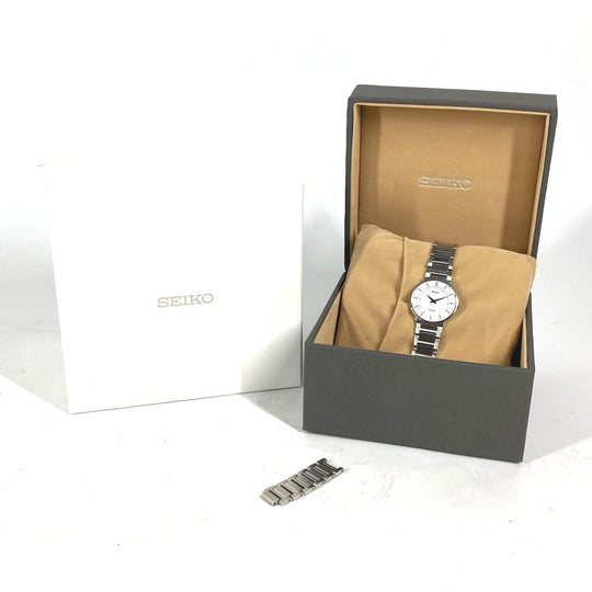 SEIKO Watches Quartz 4J40-0AE0 Stainless Steel Silver Exceline white dial Women Used Authentic