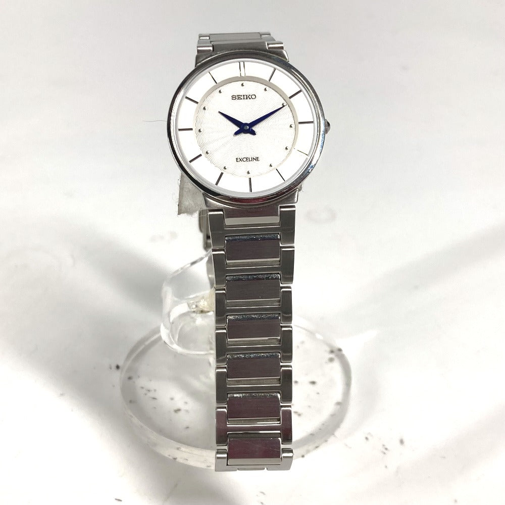 SEIKO Watches Quartz 4J40-0AE0 Stainless Steel Silver Exceline white dial Women Used Authentic