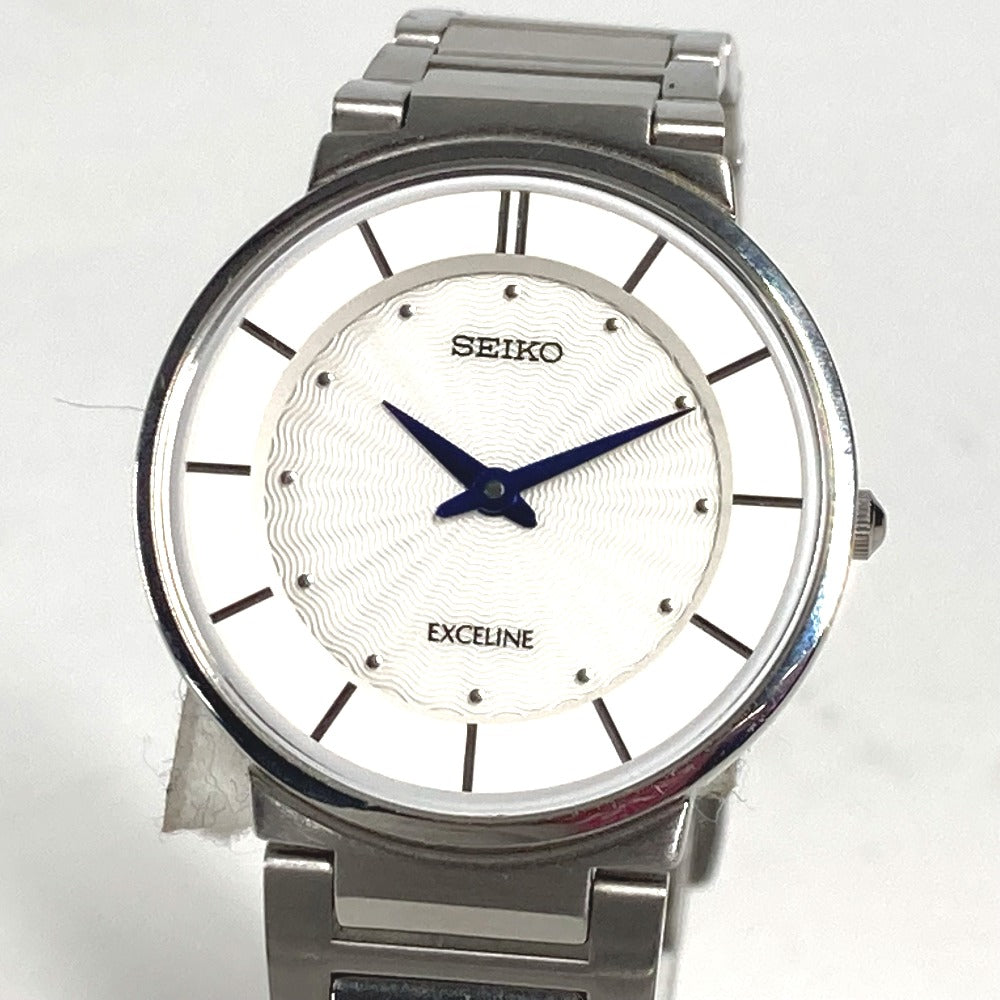 SEIKO Watches Quartz 4J40-0AE0 Stainless Steel Silver Exceline white dial Women Used Authentic