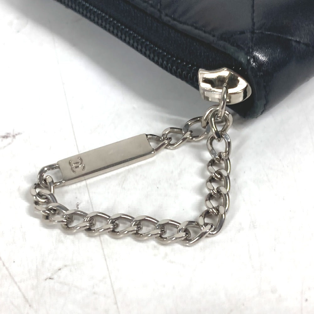 CHANEL Long Wallet Purse A26710 leather black Cambon line CC COCO Mark Travel Case Women Used Authentic