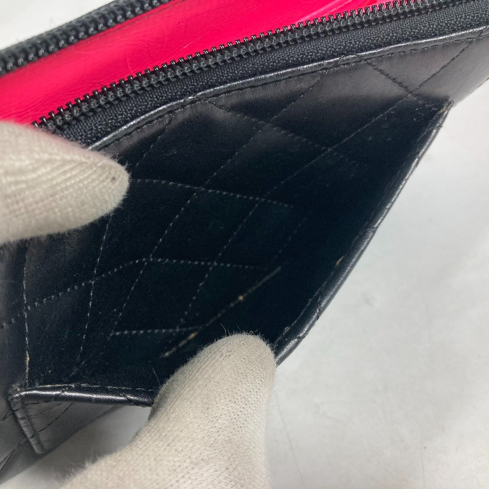 CHANEL Long Wallet Purse A26710 leather black Cambon line CC COCO Mark Travel Case Women Used Authentic