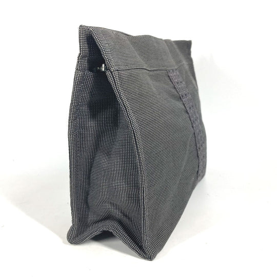 HERMES Clutch bag canvas gray Her Line Pouch MM Women Used Authentic