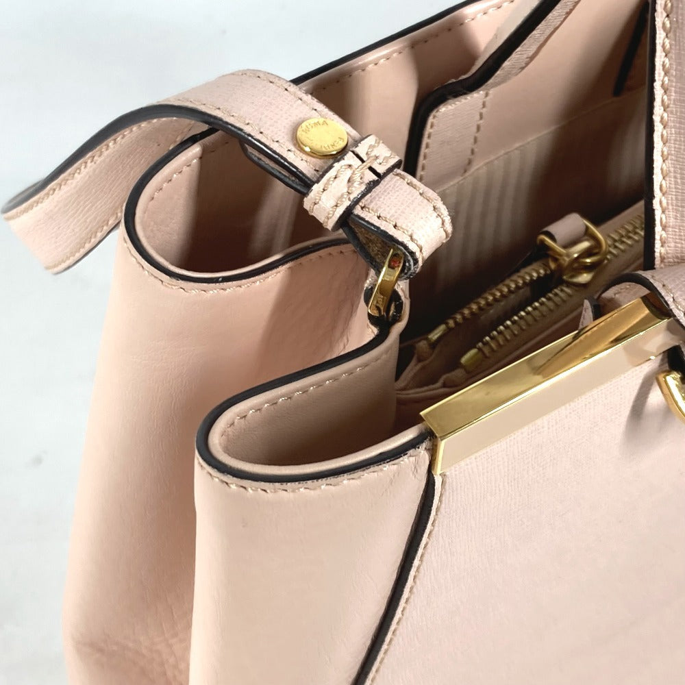FENDI Shoulder Bag 8BH250 leather beige To joule Women Used Authentic