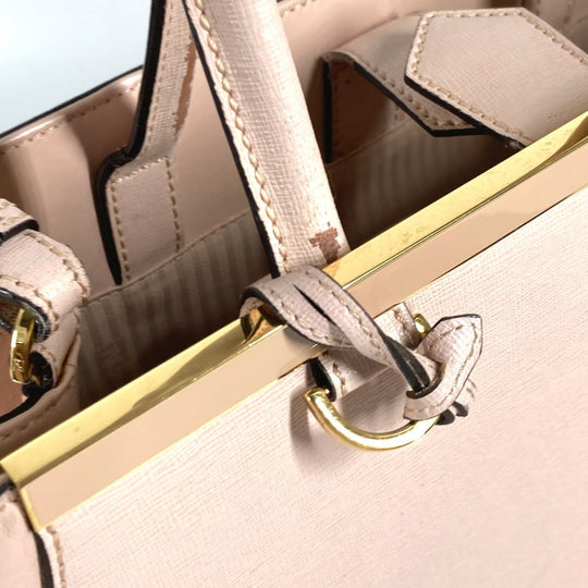 FENDI Shoulder Bag 8BH250 leather beige To joule Women Used Authentic