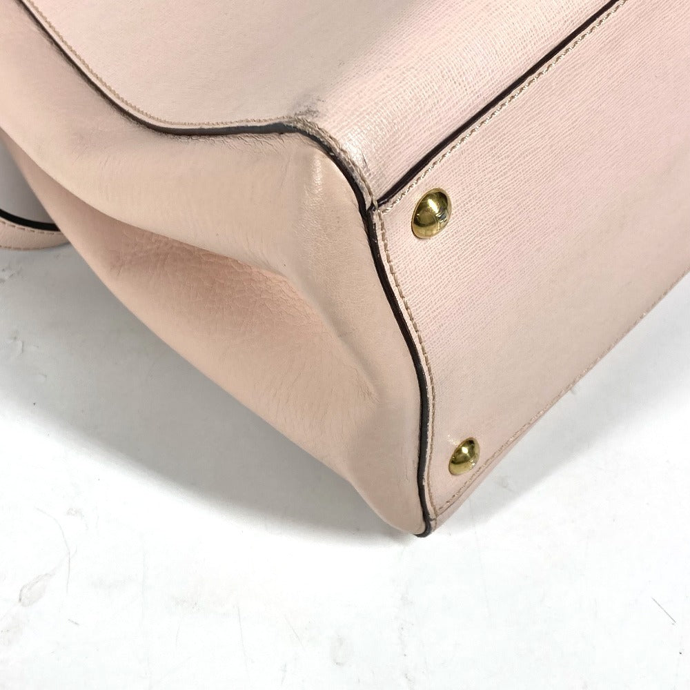 FENDI Shoulder Bag 8BH250 leather beige To joule Women Used Authentic
