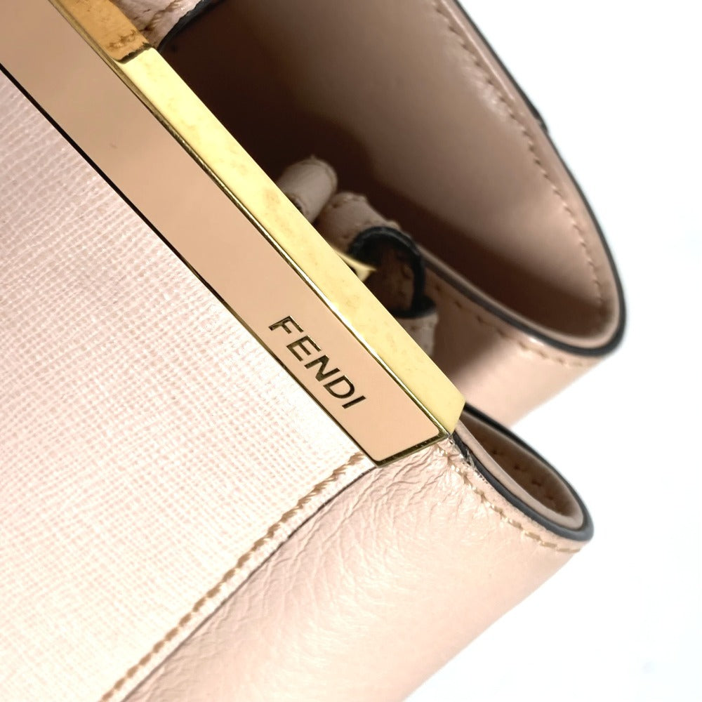 FENDI Shoulder Bag 8BH250 leather beige To joule Women Used Authentic