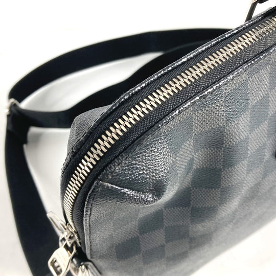 LOUIS VUITTON Business bag N48224 Damier Grafitto Canvas black Damier Grafitte Porte Document Jules PDJ mens Used Authentic