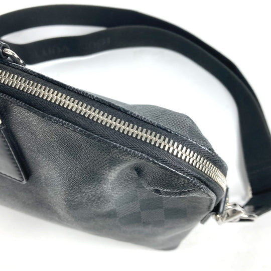 LOUIS VUITTON Business bag N48224 Damier Grafitto Canvas black Damier Grafitte Porte Document Jules PDJ mens Used Authentic