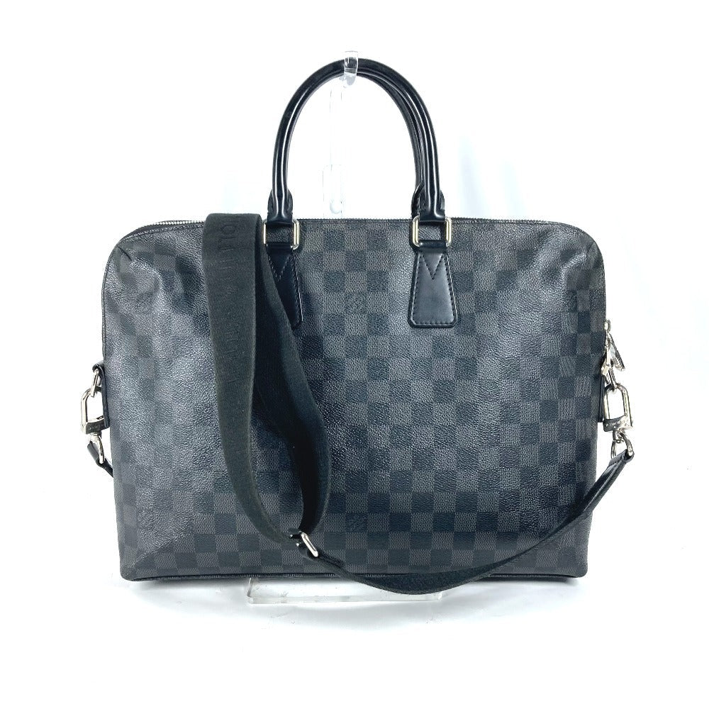 LOUIS VUITTON Business bag N48224 Damier Grafitto Canvas black Damier Grafitte Porte Document Jules PDJ mens Used Authentic