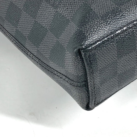 LOUIS VUITTON Business bag N48224 Damier Grafitto Canvas black Damier Grafitte Porte Document Jules PDJ mens Used Authentic