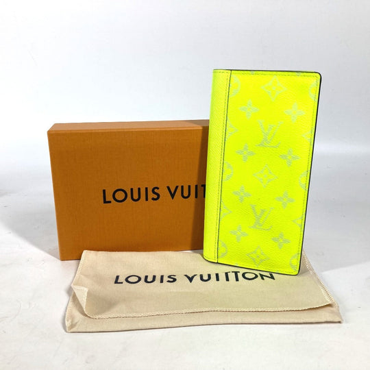 LOUIS VUITTON Long Wallet Purse M30947 Monogram canvas, Taiga leather yellow Monogram Taiga Rama Portefeuille Blaza NM unisex(Unisex) Used Authentic