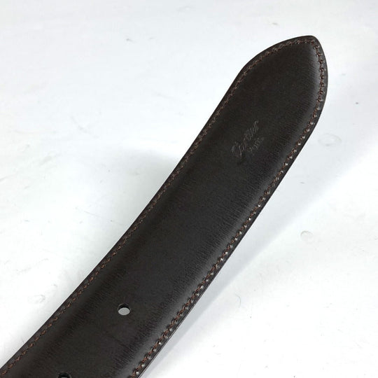 CARTIER belt leather black Santos logo mens Used Authentic