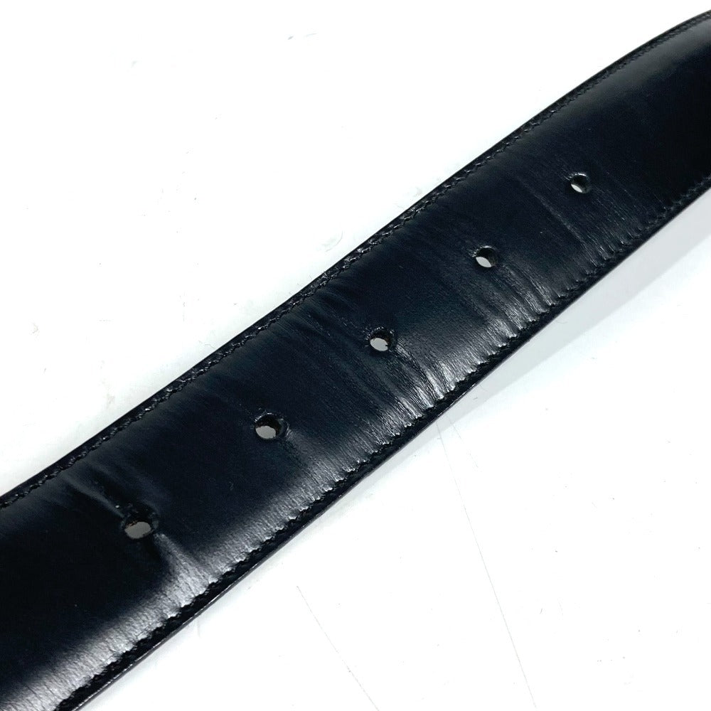 CARTIER belt leather black Santos logo mens Used Authentic