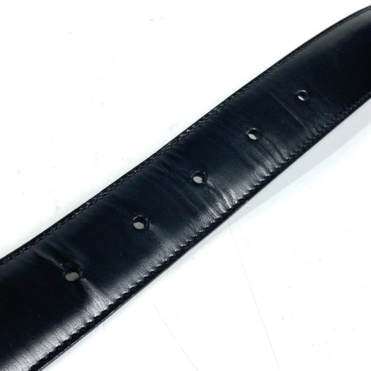 CARTIER belt leather black Santos logo mens Used Authentic