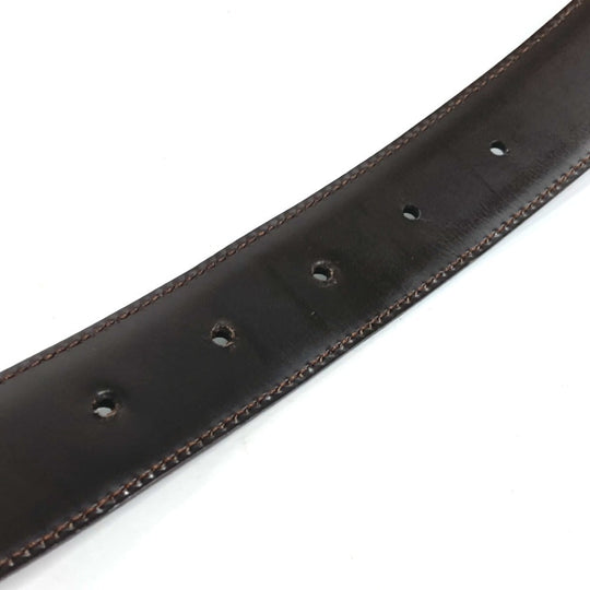 CARTIER belt leather black Santos logo mens Used Authentic