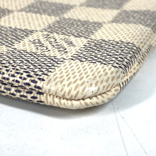 LOUIS VUITTON Coin case N62659 Damier Azur Canvas white Damier Azur Pochette cree Women Used Authentic