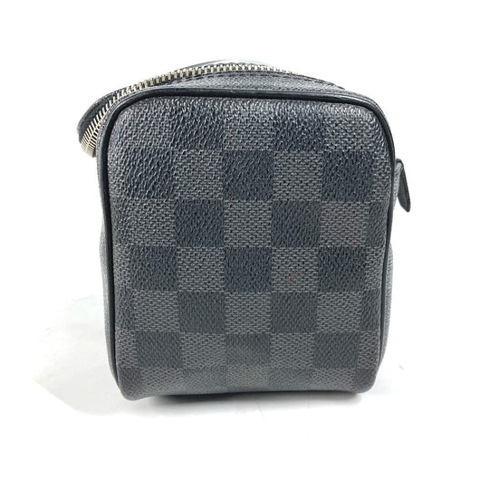 LOUIS VUITTON Pouch N47625 Damier Grafitto Canvas black Damier Grafitte C Cracking pouch mens Used Authentic