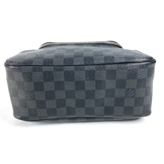 LOUIS VUITTON Pouch N47625 Damier Grafitto Canvas black Damier Grafitte C Cracking pouch mens Used Authentic