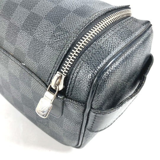 LOUIS VUITTON Pouch N47625 Damier Grafitto Canvas black Damier Grafitte C Cracking pouch mens Used Authentic