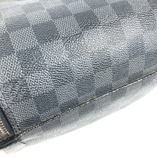 LOUIS VUITTON Pouch N47625 Damier Grafitto Canvas black Damier Grafitte C Cracking pouch mens Used Authentic