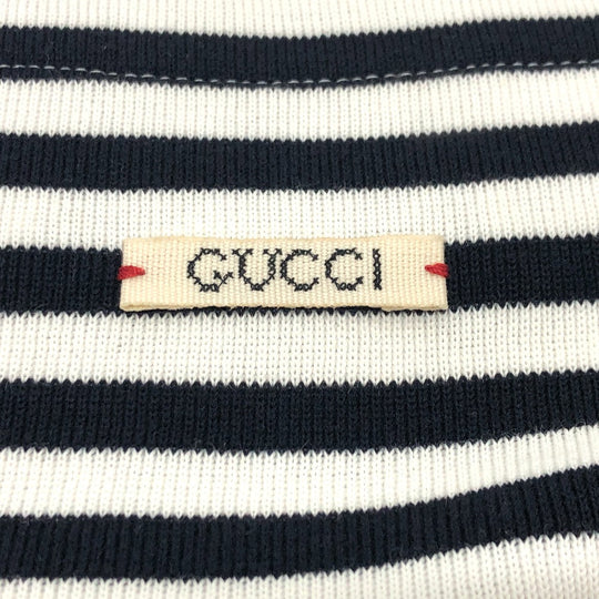 GUCCI sweat 461177 cotton White x black tops Border octopus motif mens XS Used Authentic