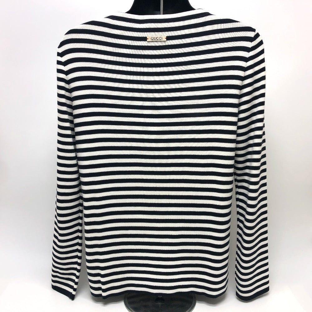 GUCCI sweat 461177 cotton White x black tops Border octopus motif mens XS Used Authentic