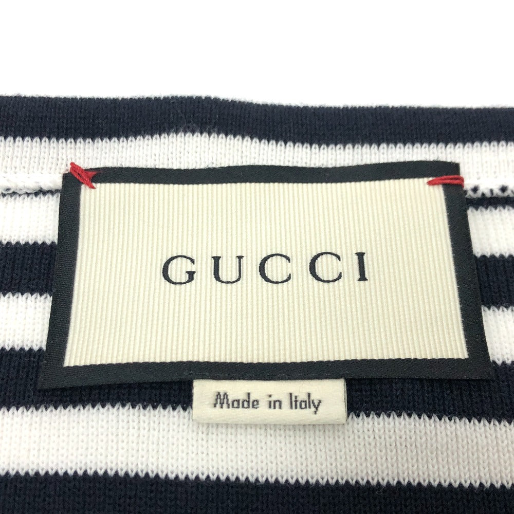 GUCCI sweat 461177 cotton White x black tops Border octopus motif mens XS Used Authentic